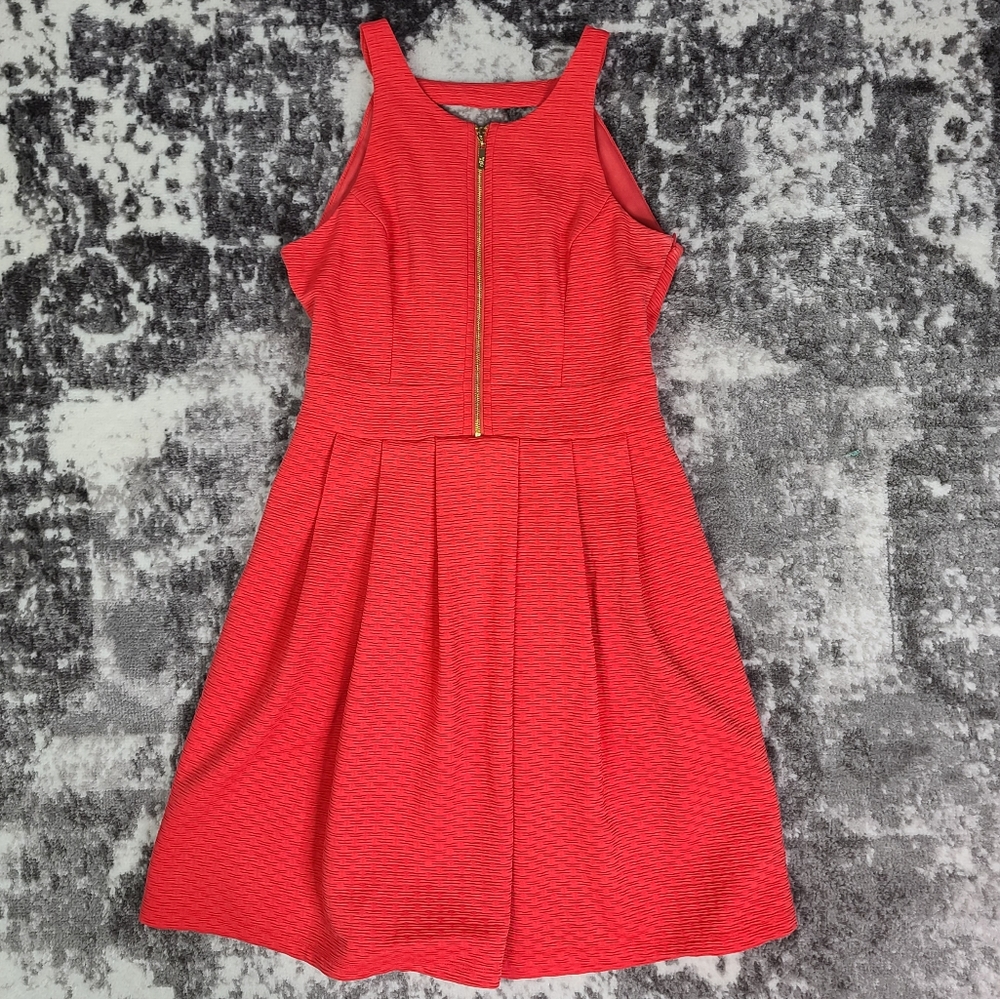 Jessica Simpson Front Bold Zipper Key Hole Back Sleeveless Coral Pockets